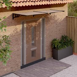 Reliable Door Canopy Black 239x90cm Weather Protection