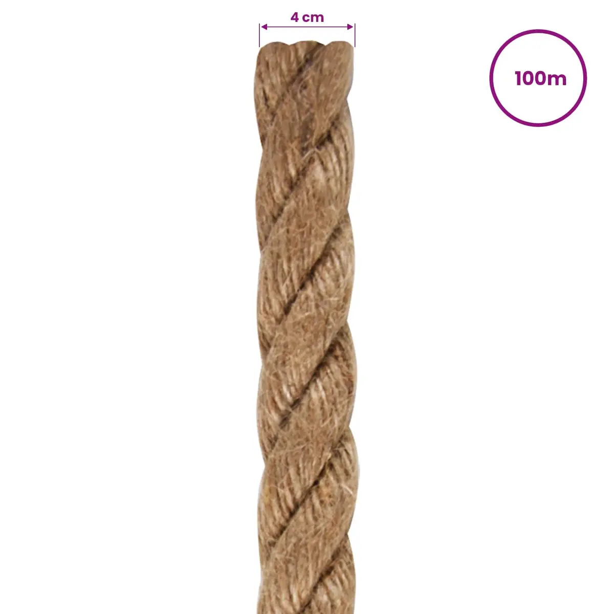 Jute Rope Natural Braided Twine 100m Long 4mm Thick Brown Gardening Crafts
