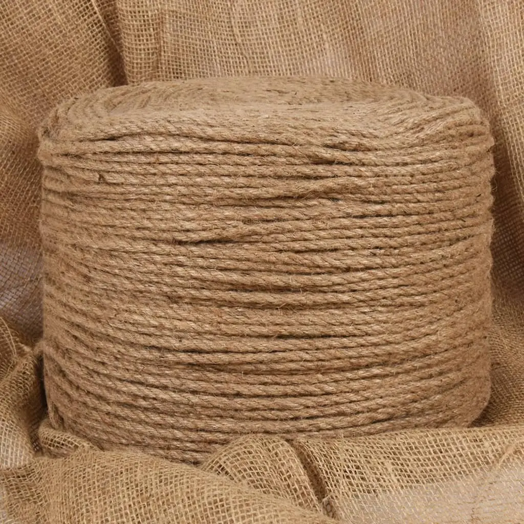 Natural Jute Braided Rope 100m 6mm Brown Crafting Gardening Bundling