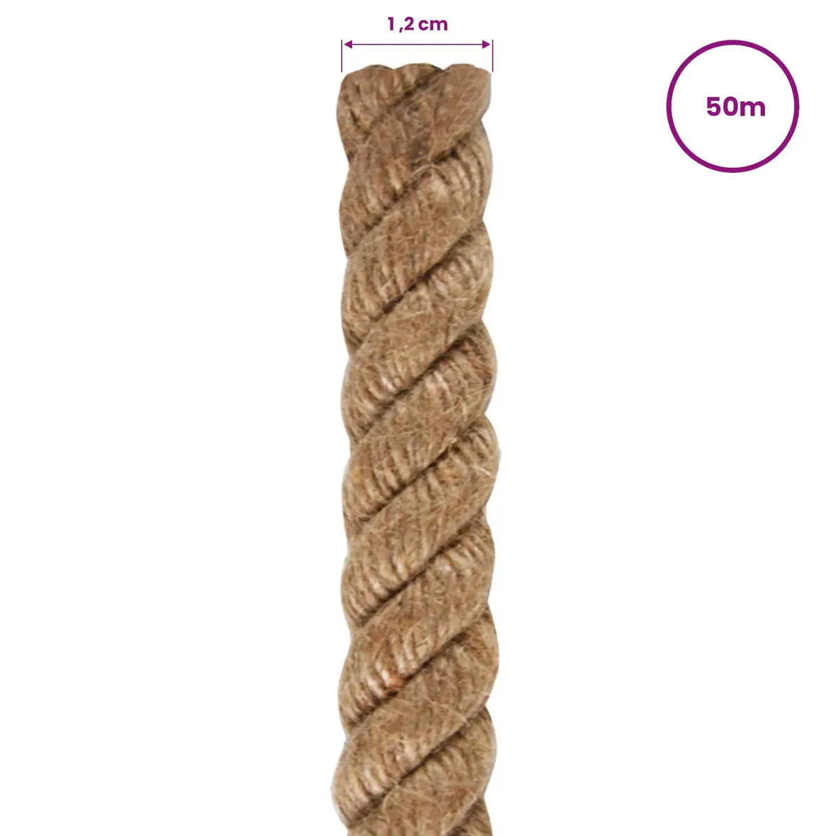Natural Jute Twine 50m Heavy Duty for Crafting Gardening Decorating Bundling Brown