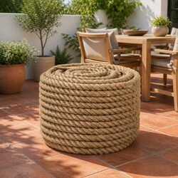 Jute Rope 100 m Long 16 mm Thick Natural Braided Twine Brown Hardware