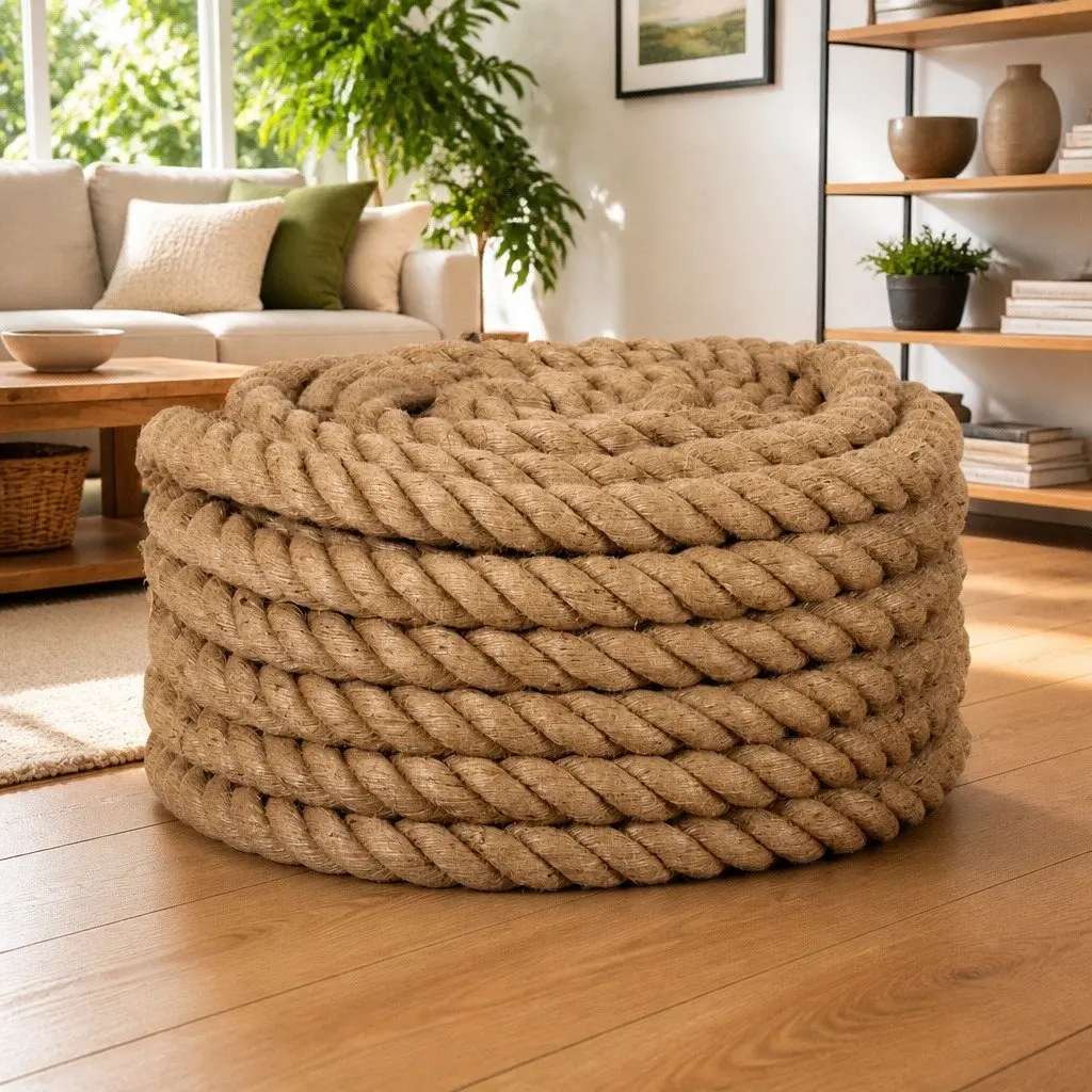 Jute Rope Natural Braided Twine 5 m Long 40 mm Thick Brown