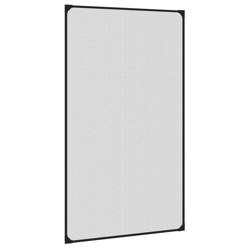 Magnetic Insect Screen Window Easy Installation 80 x 140 cm Anthracite Fibreglass Mesh