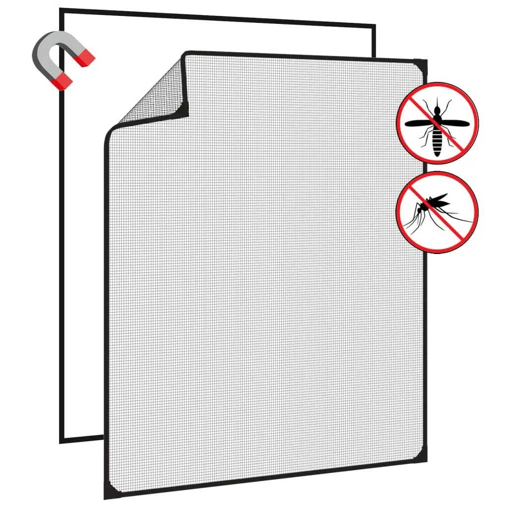 Magnetic Insect Screen Fly Protection 100x120cm Anthracite Mesh
