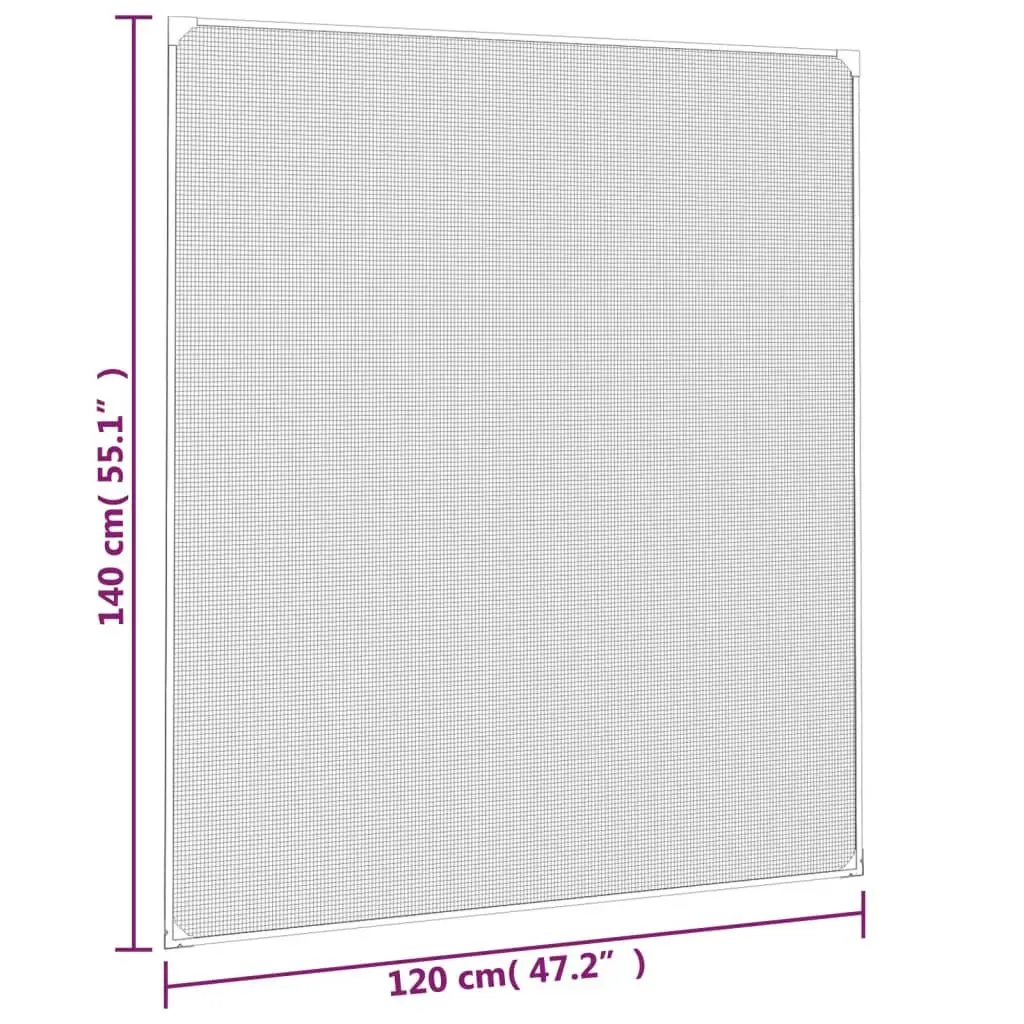 Fibreglass Mesh Magnetic Insect Screen Window 120x140cm Anthracite