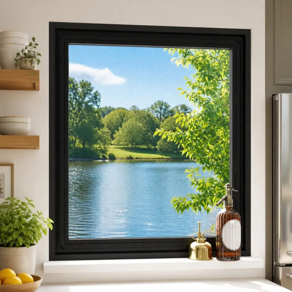Magnetic Insect Screen for Windows 130x150 cm Fibreglass Mesh Anthracite