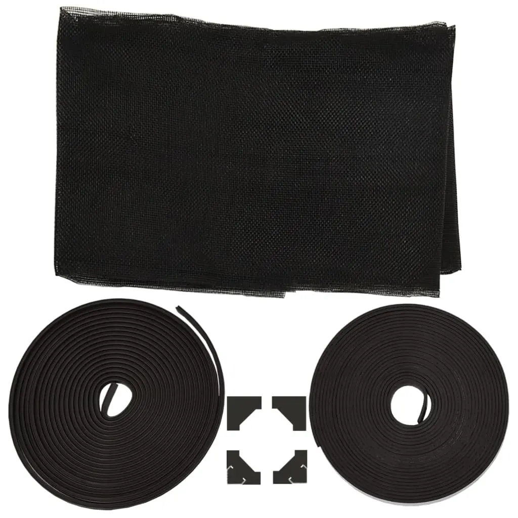 Magnetic Insect Screen for Windows 130x150 cm Fibreglass Mesh Anthracite