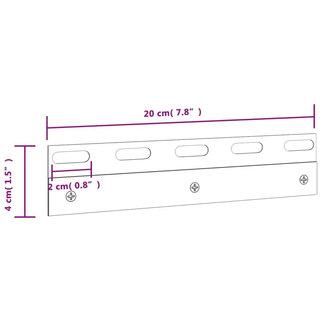 Strip Curtain Connecting Plates 20 cm Stainless Steel Silver 6 Piece