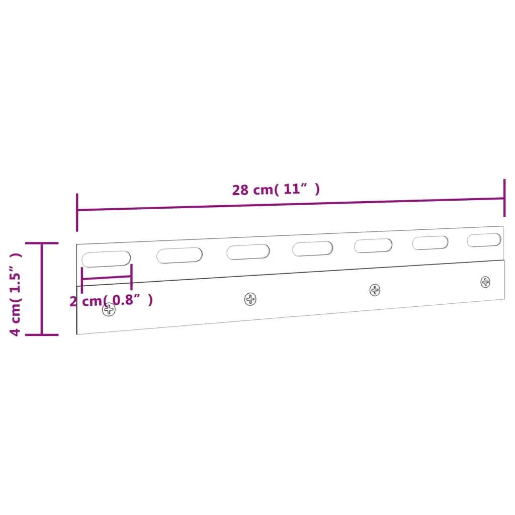 Stainless Steel Connecting Plates 28 cm Strip Curtain Installation Silver