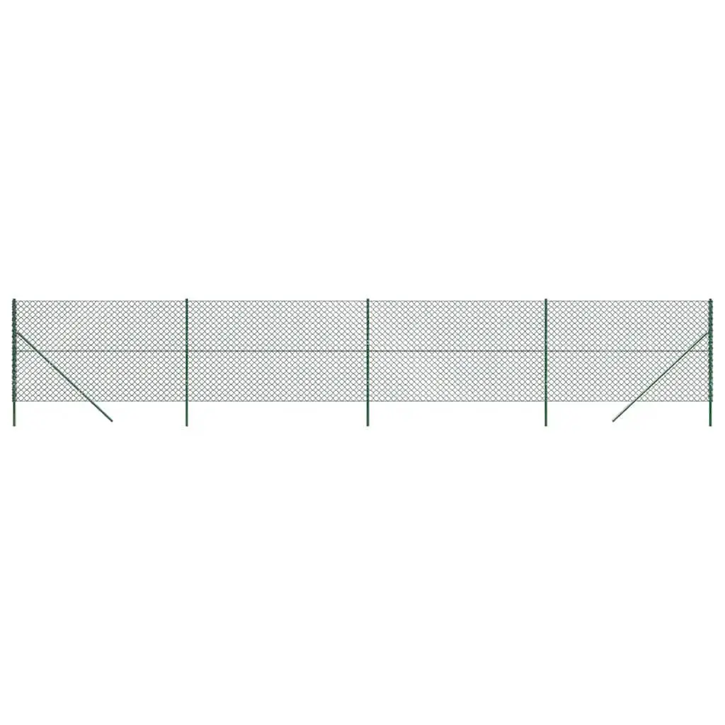 Chain Link Fence Panel Green 1.4 x 10m Garden Barrier Enclosure Mesh