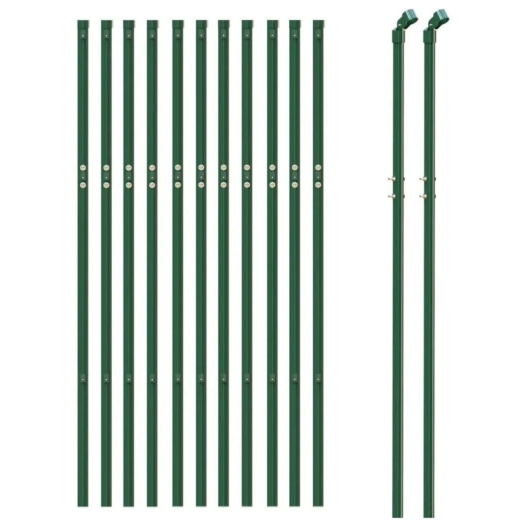 Chain Link Fence Panel Garden Barrier 1x25m Green Durable Steel Wire Mesh