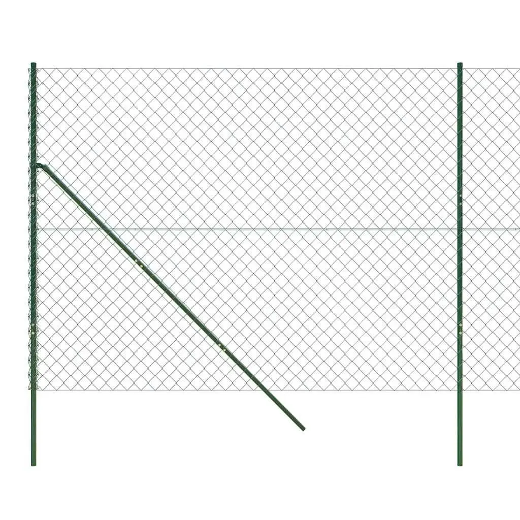 Chain Link Fence Panel Outdoor Barrier 1.4x25m Green Durable
