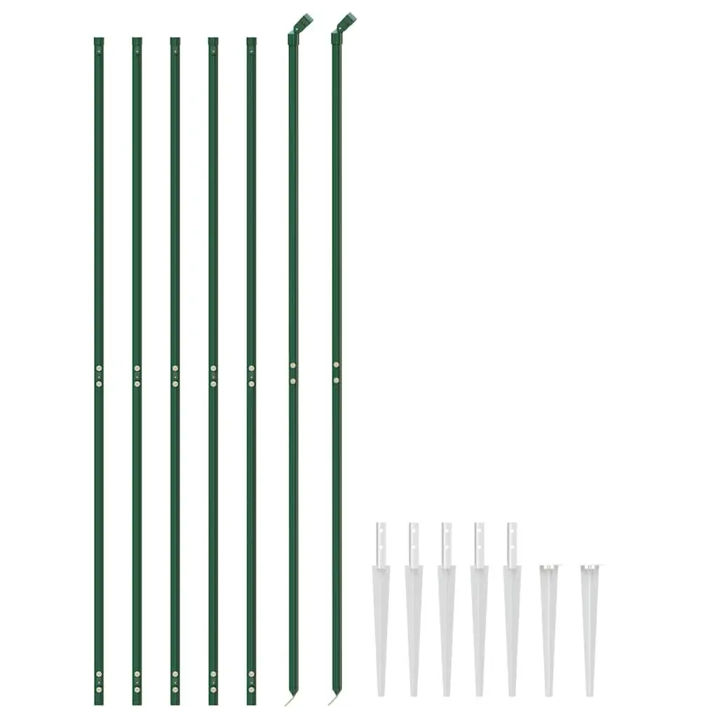 Chain Link Fence Panel Green 1.6x10m Spike Anchors Barrier Enclosure