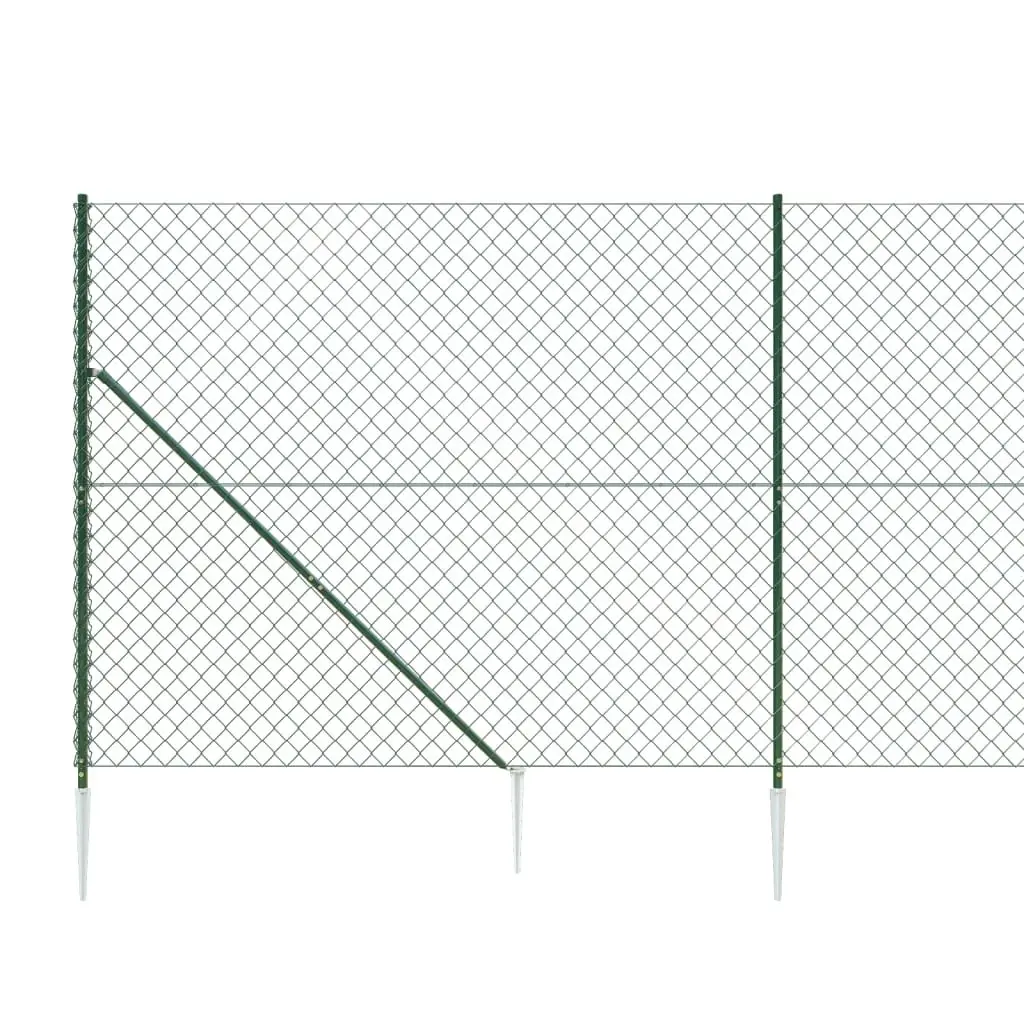 Chain Link Fence Panel Green 0.8x25m Garden Barrier Enclosure