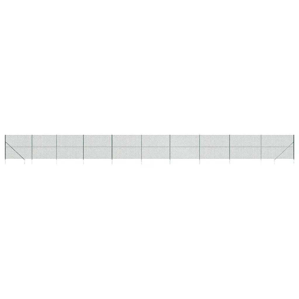 Chain Link Fence Panel Outdoor Garden Barrier 1.4x25m Green