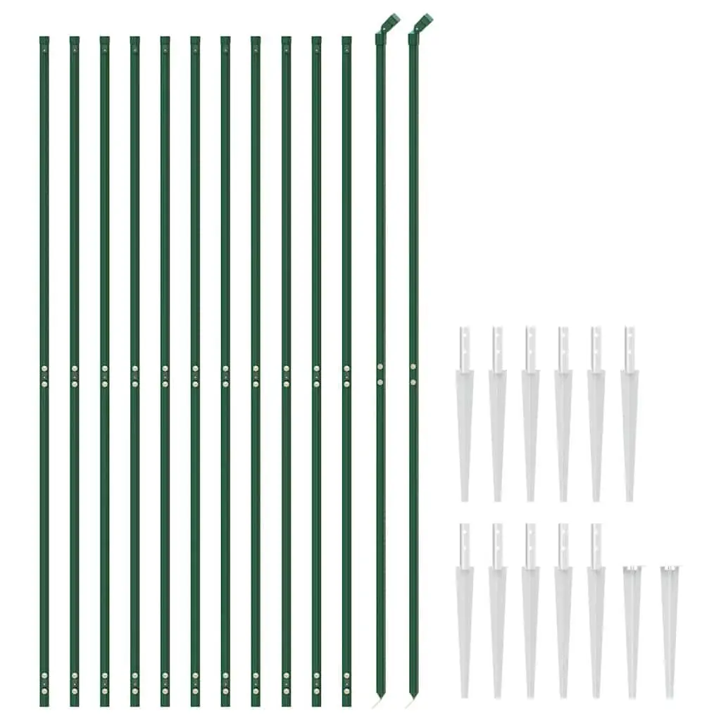 Chain Link Fence Panel Outdoor Garden Barrier 1.4x25m Green