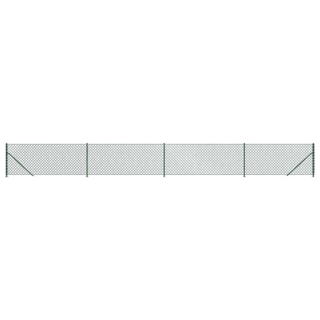 Chain Link Fence Panel Green 0.8 x 10m Barrier Enclosure