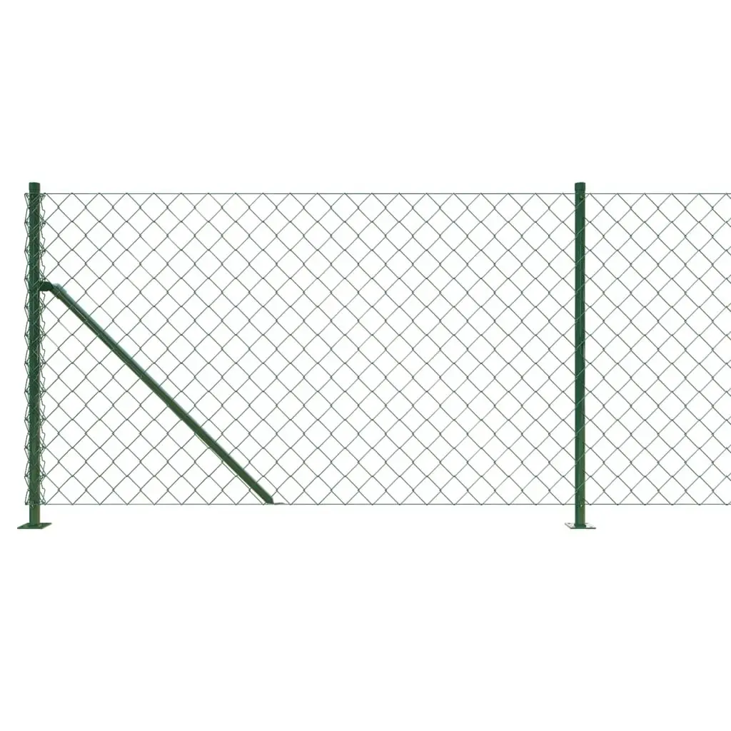 Chain Link Fence Panel Green 1x10m Outdoor Barrier Enclosure