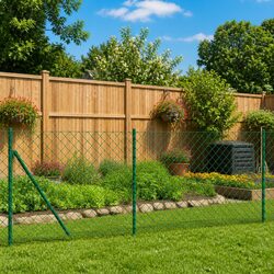 Reliable Green Chain Link Fence with Floor Flange 0.8 x 25 m