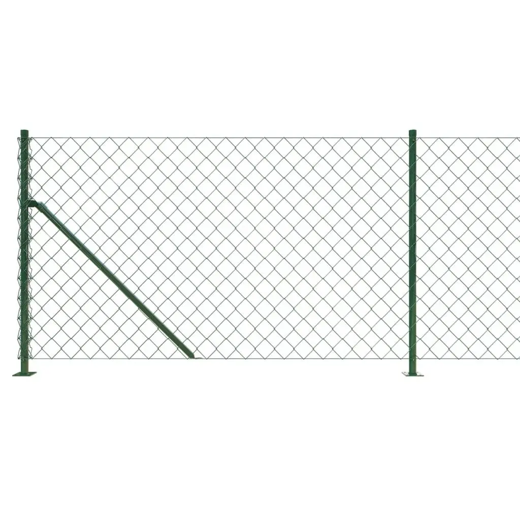 Chain Link Fence Panel Outdoor Barrier 1x25m Green Flange