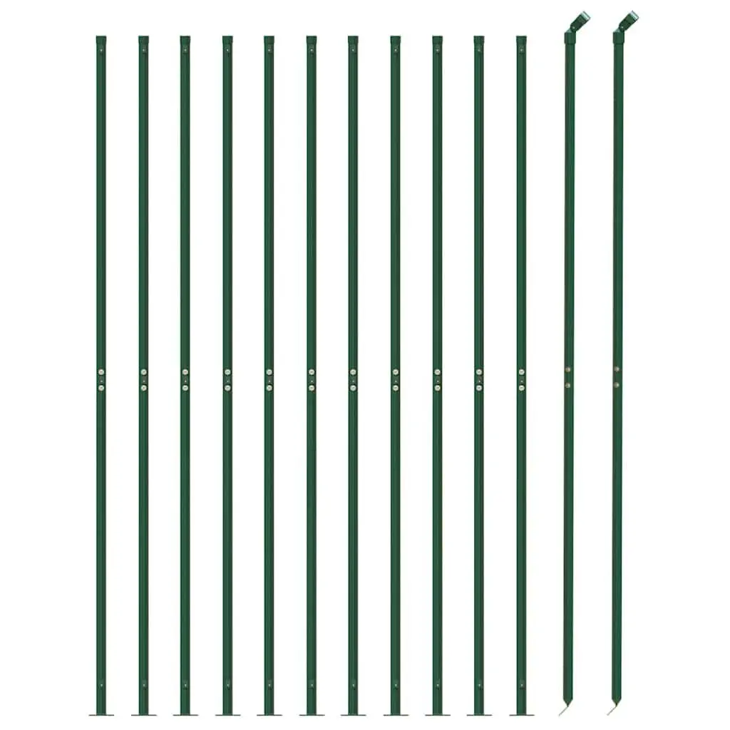 Chain Link Fence Panel Green 1.6 x 25 m Galvanised Steel Mesh Barrier