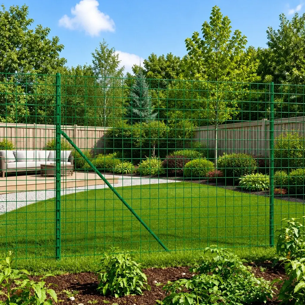 Wire Mesh Fence Panel Garden Barrier 1.4x25 m Green Galvanised Steel Enclosure