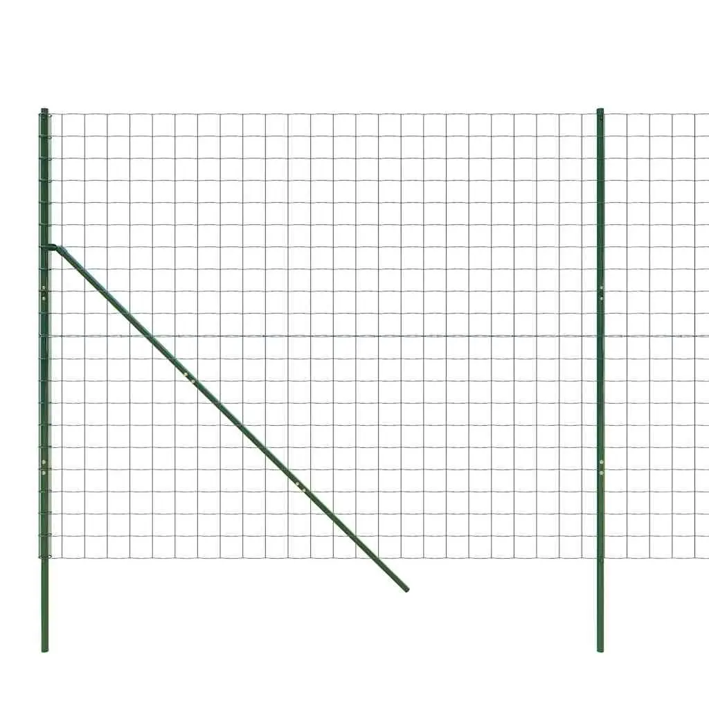 Wire Mesh Fence Panel Garden Barrier 1.4x25 m Green Galvanised Steel Enclosure