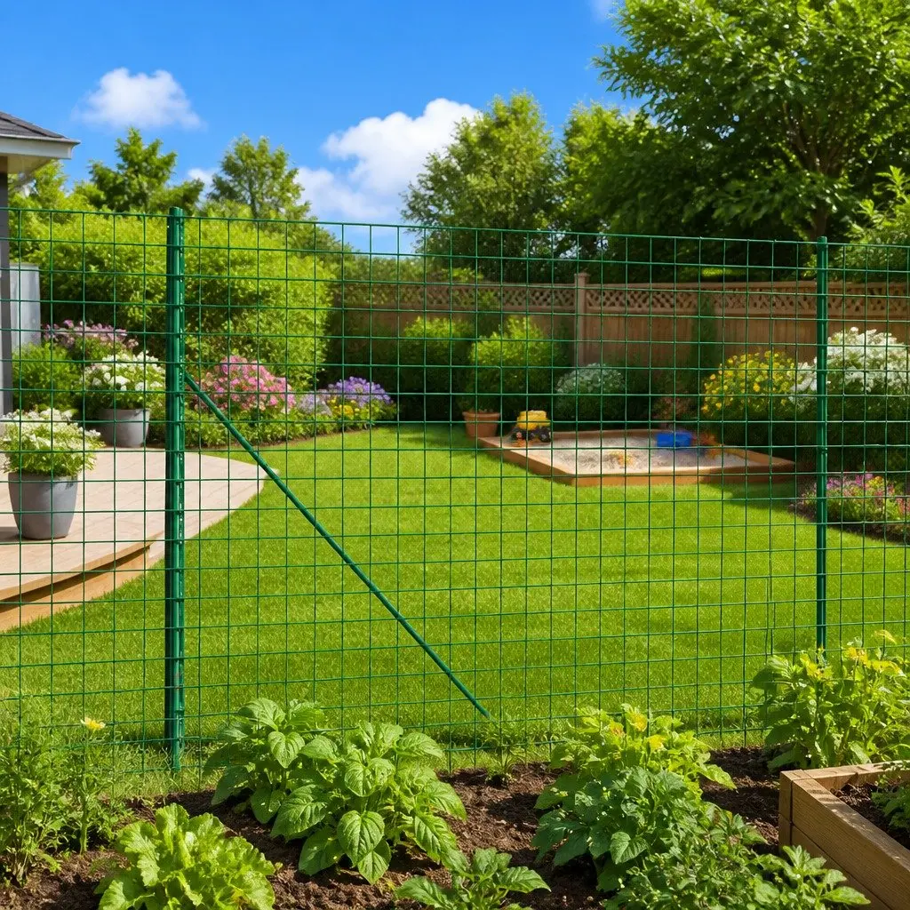 Wire Mesh Fence Panel Garden Barrier 1.6 x 25 m Green Galvanised Steel Enclosure