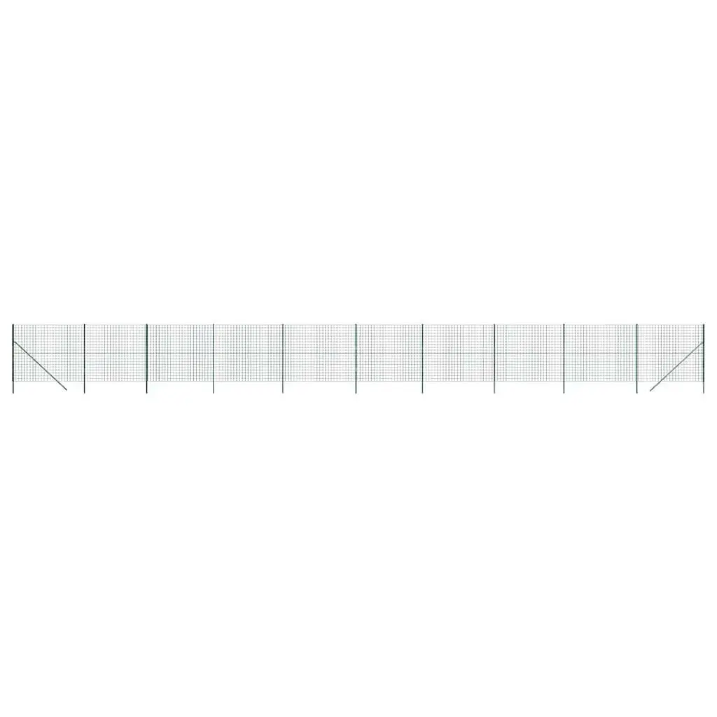 Wire Mesh Fence Panel Garden Barrier 1.6 x 25 m Green Galvanised Steel Enclosure