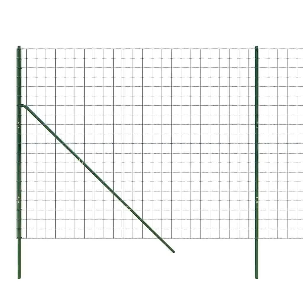Wire Mesh Fence Panel Garden Barrier 1.6 x 25 m Green Galvanised Steel Enclosure