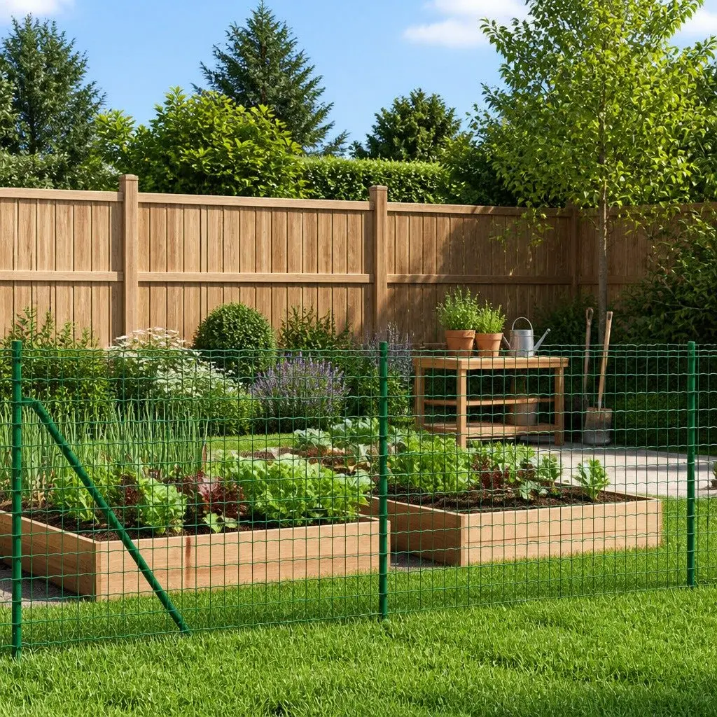 Wire Mesh Fence Garden Barrier 1x25m Green with Spike Anchors