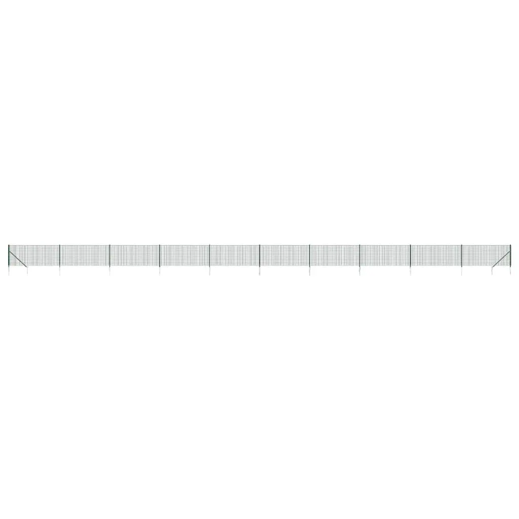 Wire Mesh Fence Garden Barrier 1x25m Green with Spike Anchors