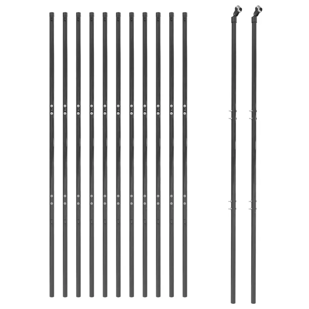 Wire Mesh Fence Panel Garden Barrier 1.4x25m Anthracite Galvanised Steel
