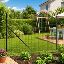 Wire Mesh Fence Panel Anthracite Galvanised Steel Garden Barrier Enclosure