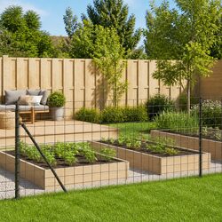 Wire Mesh Fence Panel with Spike Anchors Anthracite Garden Barrier 1x25m