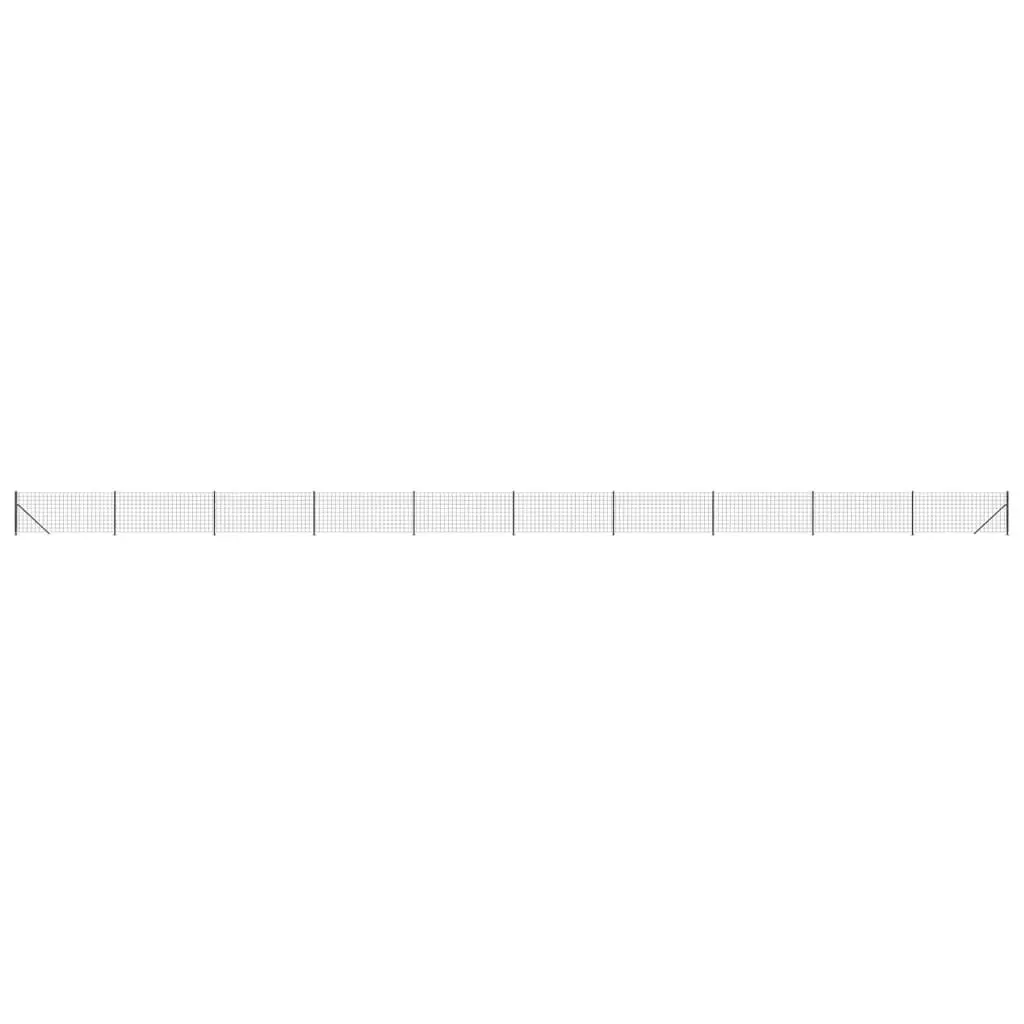 Wire Mesh Fence Panel with Flange Garden Barrier 1x25m Anthracite