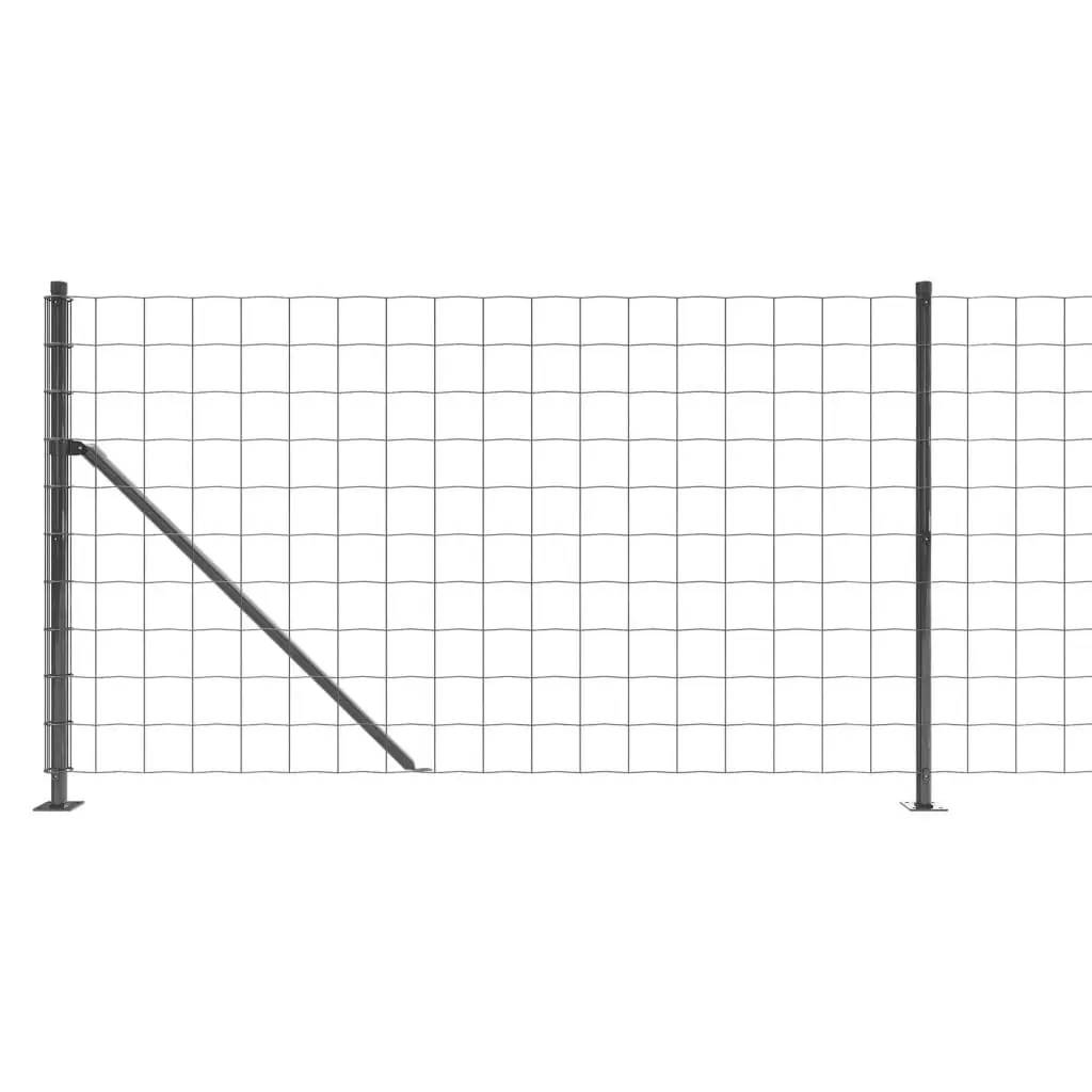 Wire Mesh Fence Panel with Flange Garden Barrier 1x25m Anthracite