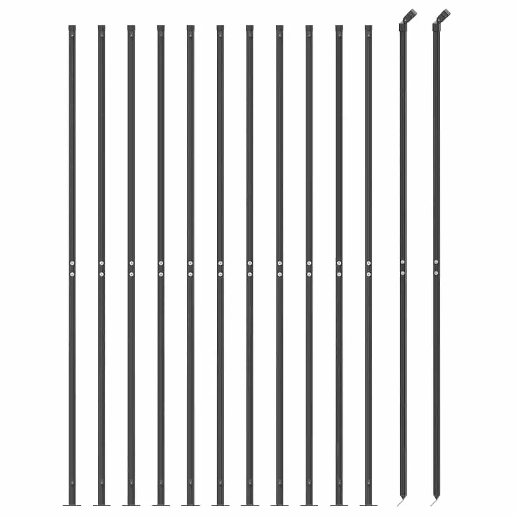 Wire Mesh Fence Panel with Flange Garden Barrier 1.6 x 25m Anthracite Grey