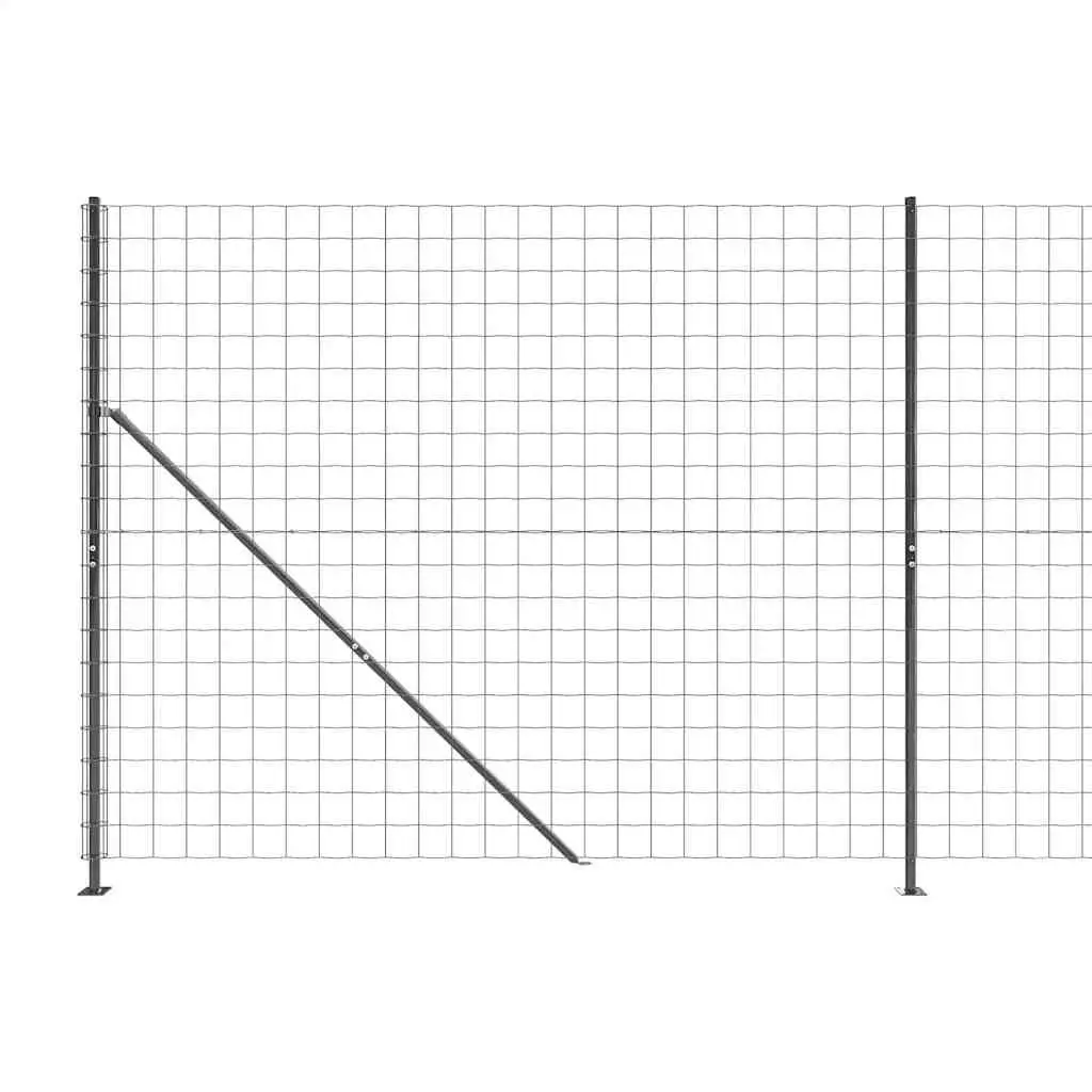 Wire Mesh Fence Panel with Flange Garden Barrier 1.6 x 25m Anthracite Grey
