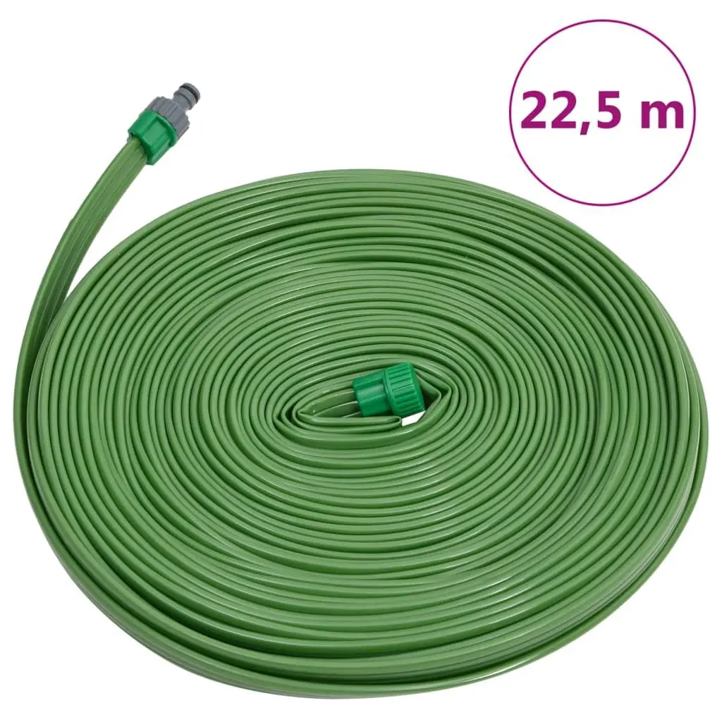 3-Tube Sprinkler Hose Garden Watering Irrigation System 22.5m Green PVC