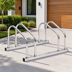 Secure Bike Rack for 2 Bicycles with Anchoring Features
