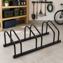 Bike Rack for 3 Bicycles Floor Stand Storage Black Steel Garage Outdoor