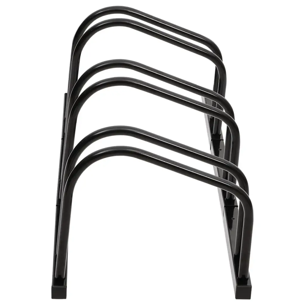 Bike Rack for 3 Bicycles Floor Stand Storage Black Steel