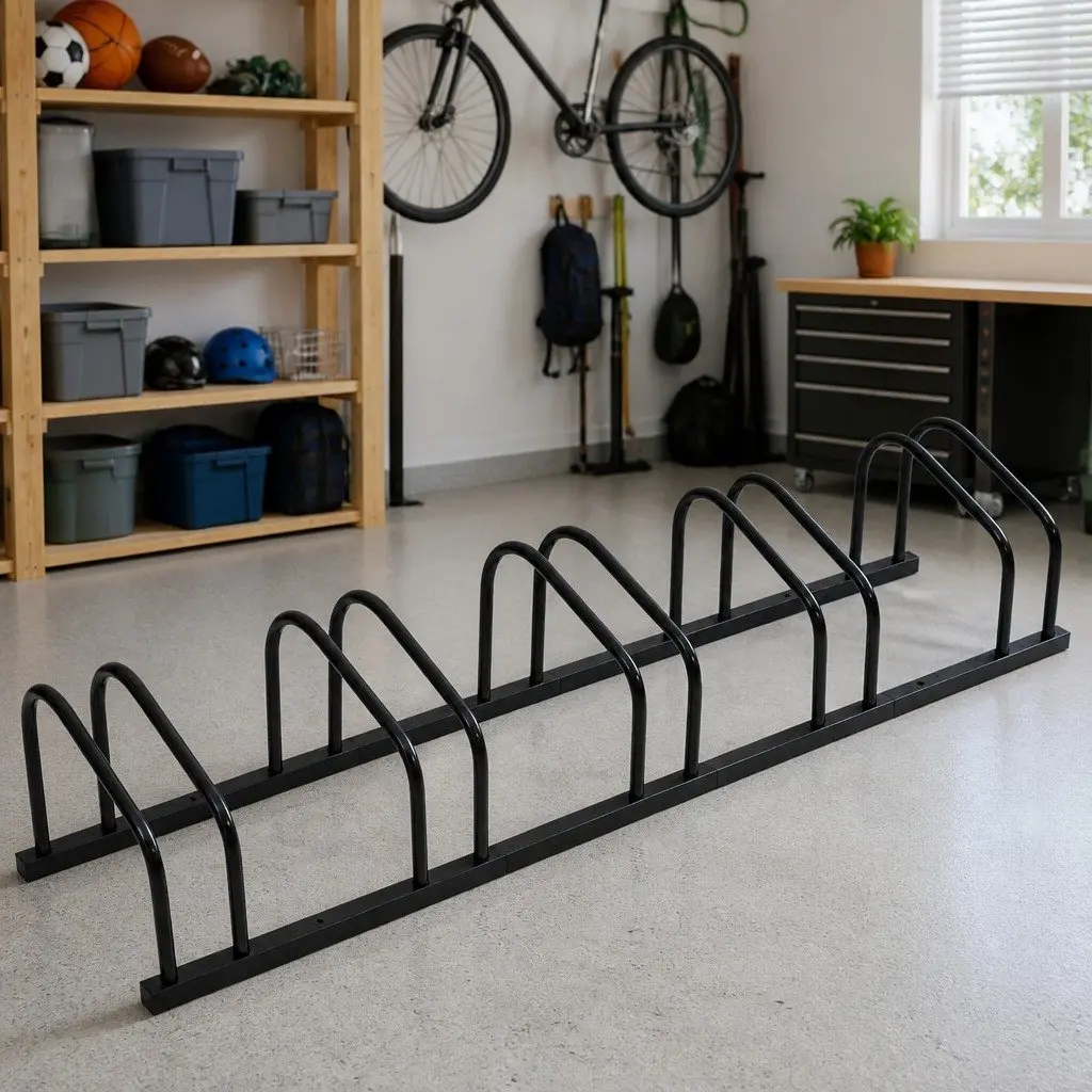 Black Steel Bike Rack for Secure Storage