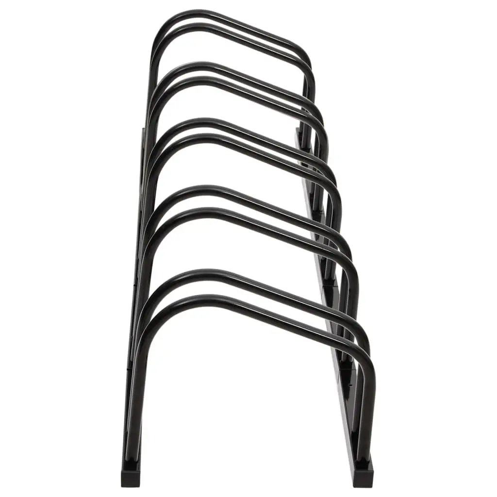 Bike Rack for 5 Bikes Floor Standing Storage Black Steel