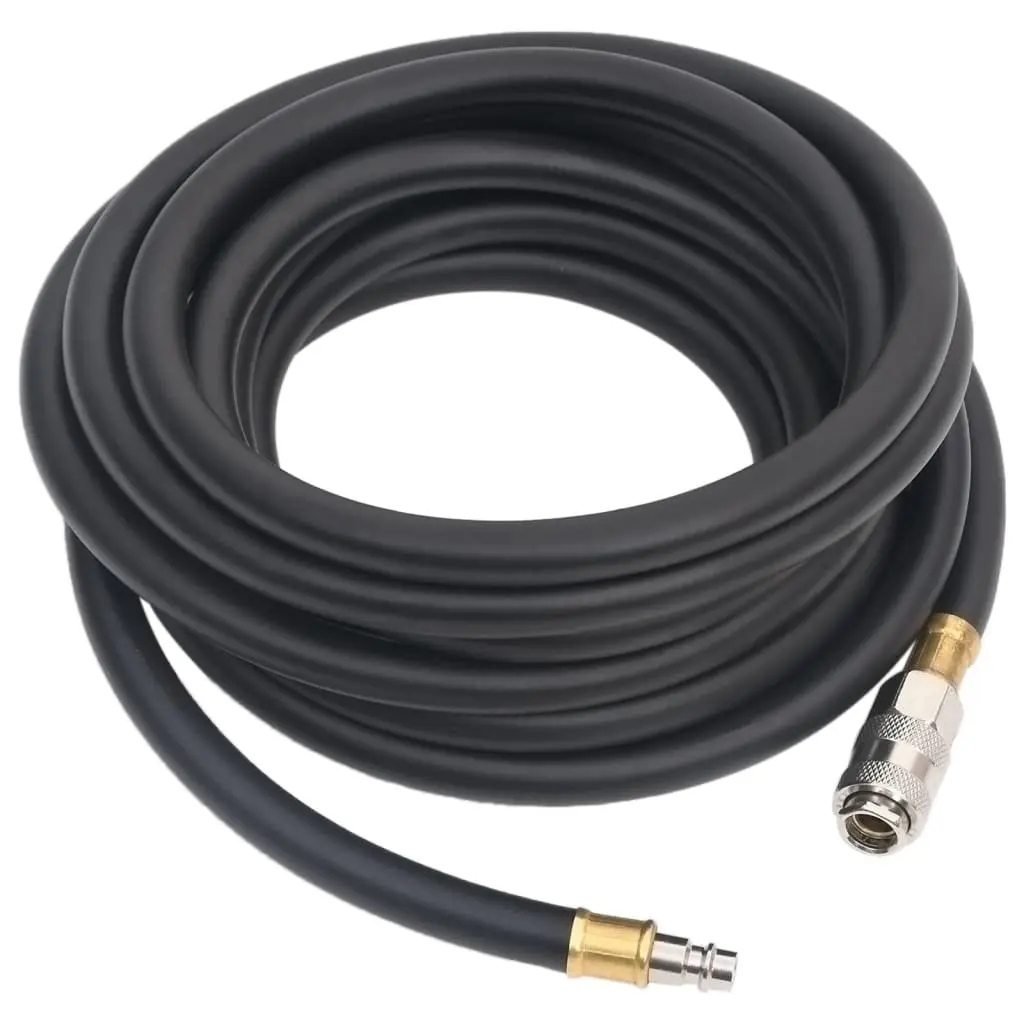 Hybrid Air Hose 2M Pneumatic Compressor Hose 3/8" BSPT Quick Coupler Black