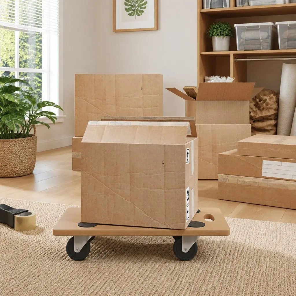 Dolly Trolleys 6 Pack Moving Platform Anti-Slip Castors Brown