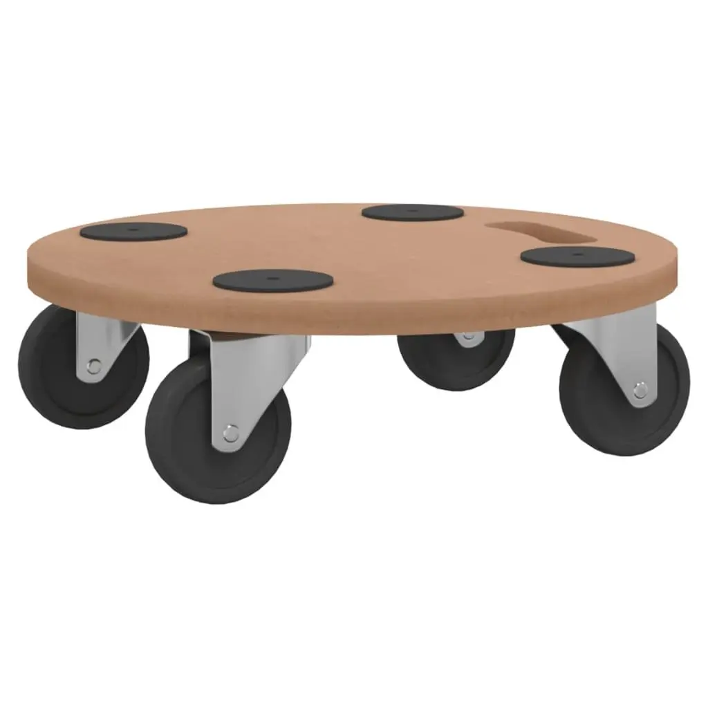 Dolly Trolleys Moving Platform 2 Piece Round Brown Engineered Wood