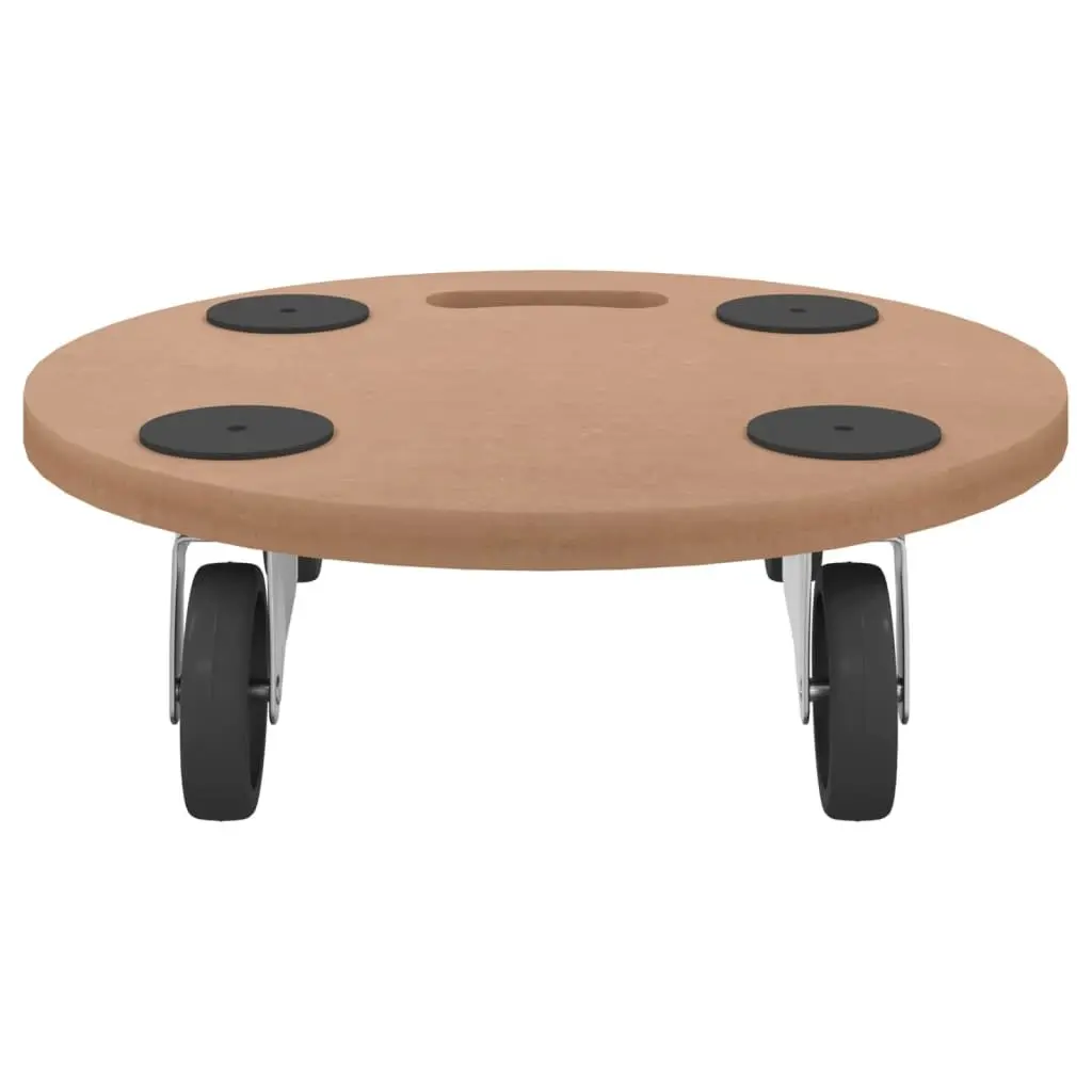Dolly Trolleys Moving Platform 2 Piece Round Brown Engineered Wood