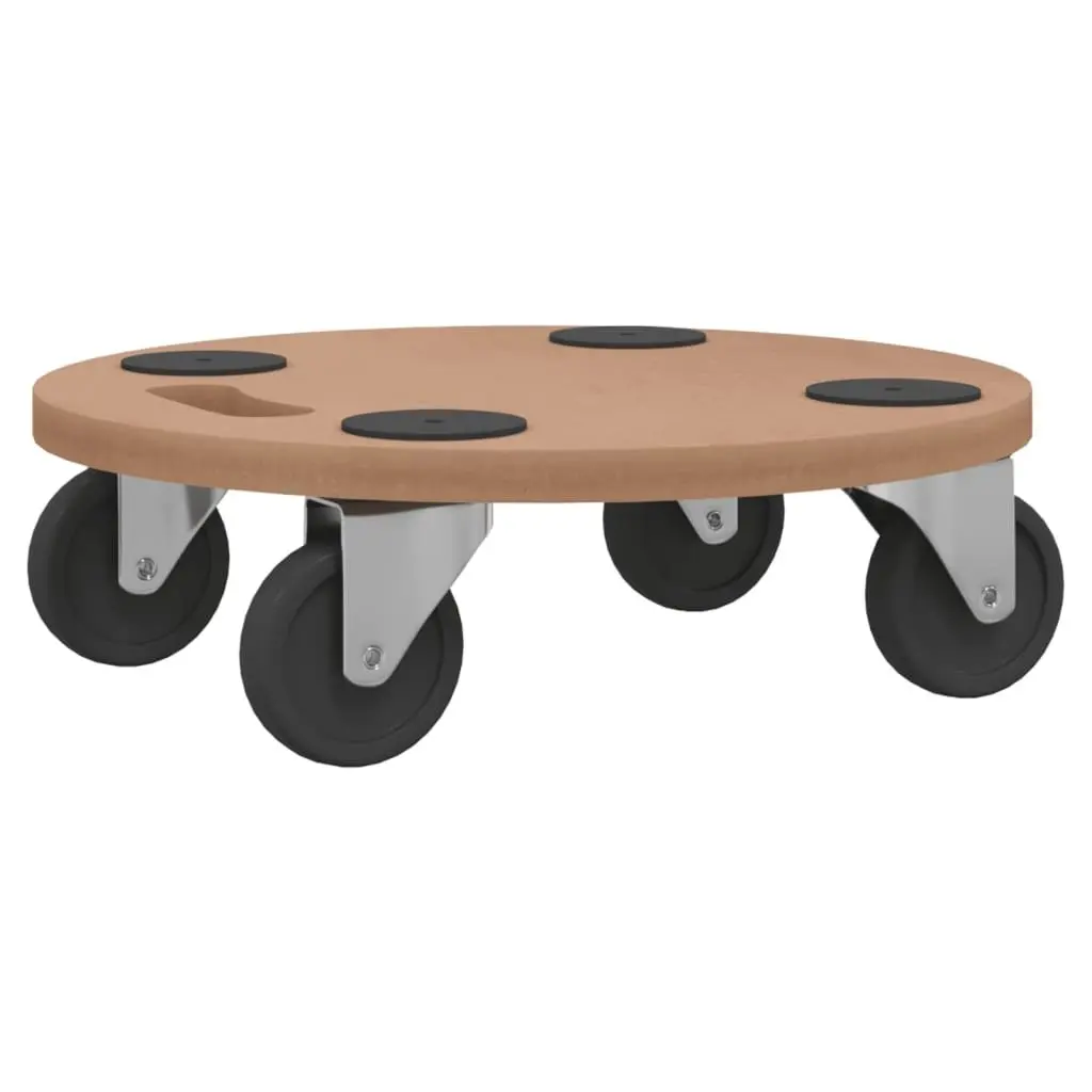 Dolly Trolleys Moving Platform 2 Piece Round Brown Engineered Wood